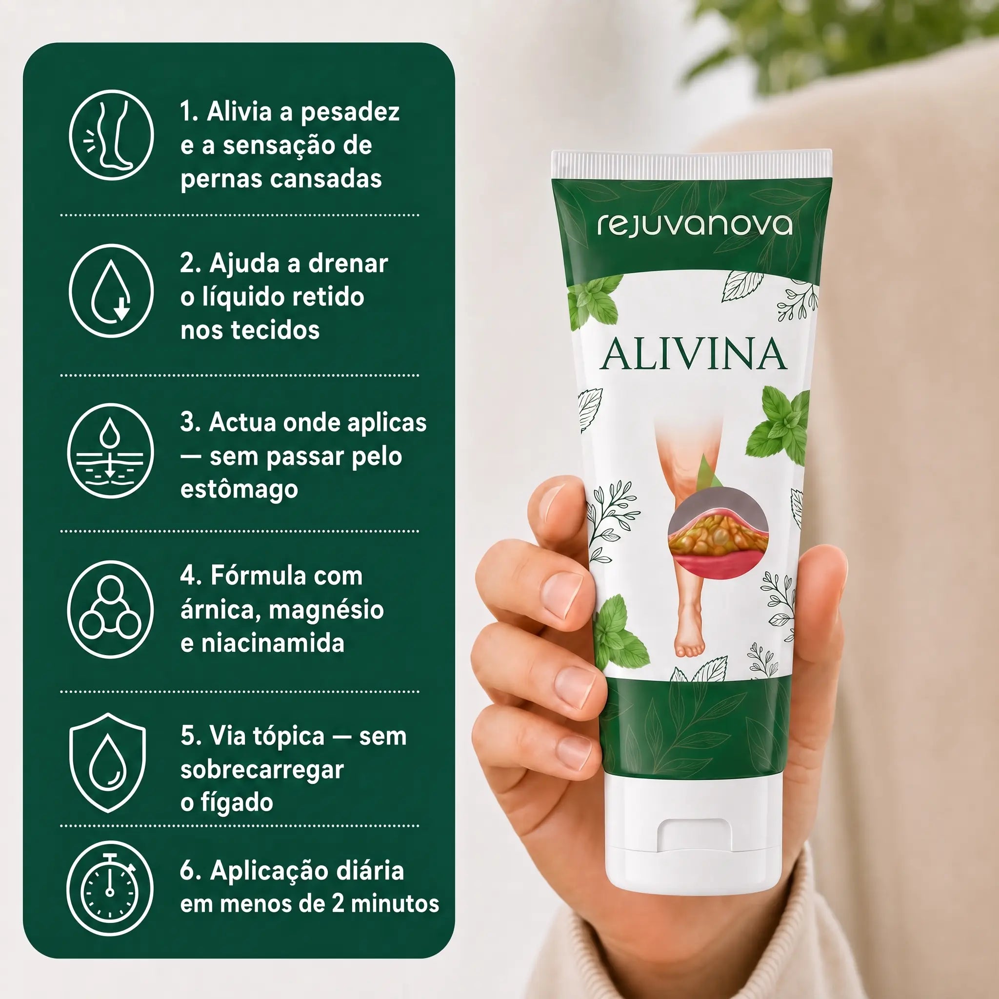 Alivina - Acabe com os tornozelos inchados