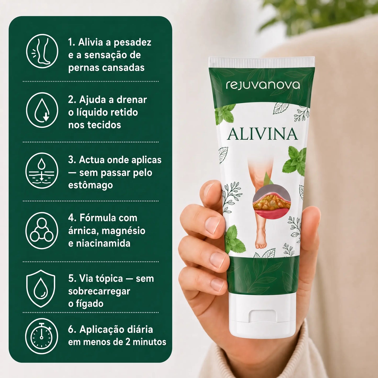 Alivina - Acabe com os tornozelos inchados